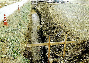 擁壁設置箇所の掘削